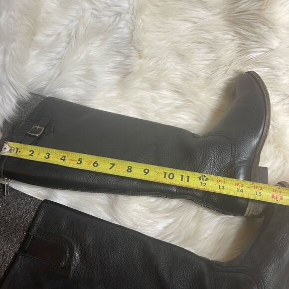 Frye Pippa 77007 Leather Black tall boots Back Zipper Size 6.5B - Picture 10 of 13